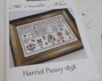 Harriot Passey 1838 by The Scarlett House...flower cross stitch, cross stitch chart