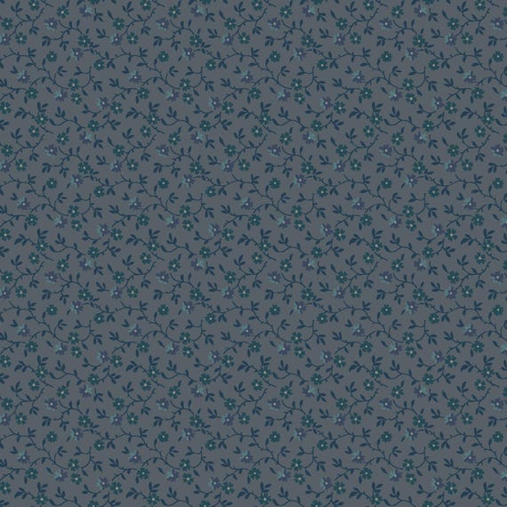 Midnight Bloom....MAS11264-NK...Navy/Dark Gray...Little Flowers...Maywood Studio