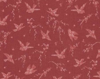 Birdsong Birds Red 10651M-R by Jera Brandvig of Quilting in the Rain for Maywood Studios