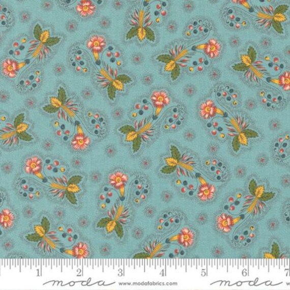 Dinah's Delight 1830-1850 Robins Egg 31674 13 designed by Betsy Chutchian for Moda Fabrics