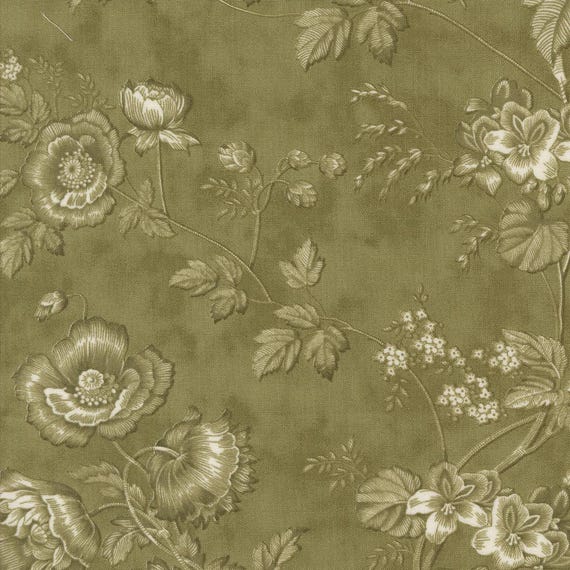 3 Sisters Favorites...Vintage Linens...Meadow Greens...44360 40...Moda Fabrics