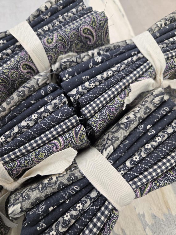Goodnight Irene...Graphite FQ Bundle...Betsy Chutchian...Moda Fabrics...7 prints