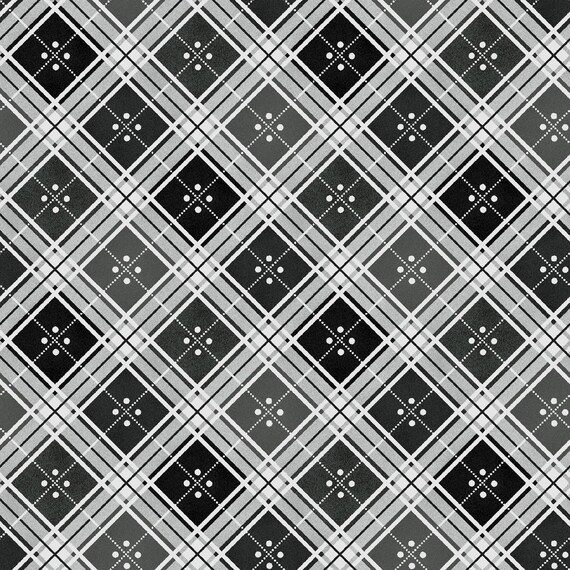 Garden Picnic...Plaid...Black...MAS10774-J...Maywood Studio