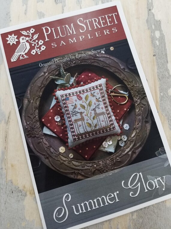 Summer Glory by Plum Street Samplers...cross stitch pattern, 4th of July cross stitch, Americana cross stitch