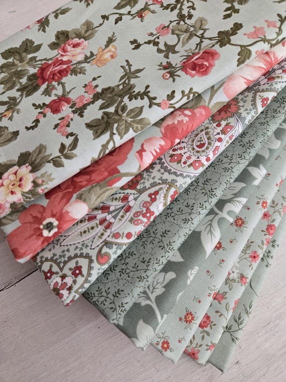 Ambiance...Mist & Eucalyptus...HALF Yard bundle...3 Sisters...Moda Fabrics...8 prints