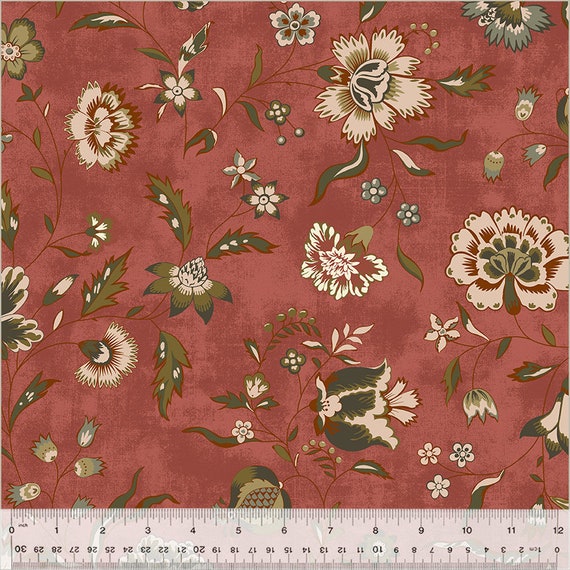 Garden Tale...Flourish Pomegranate 53820-4-1..Jeanne Horton...Windham Fabrics
