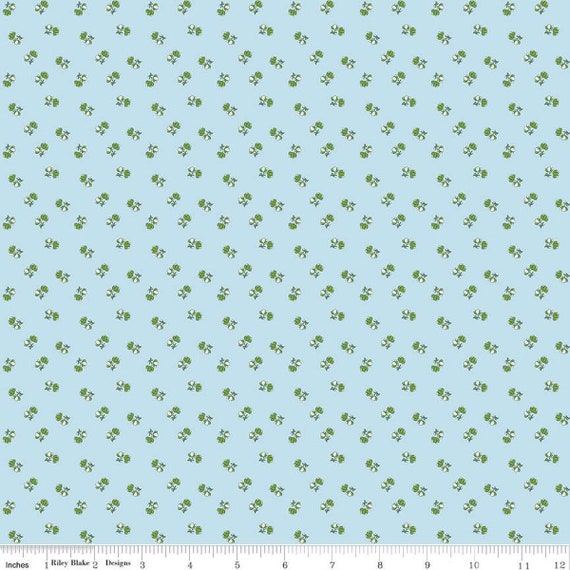 Tulip Cottage Flower Toss Sky C14266-SKY designed by Melissa Mortenson for Riley Blake Designs