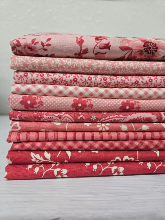 Petals and Polka Dots...Pink HALF Yard Bundle...Bunny Hill Designs...Moda Fabrics...11 prints