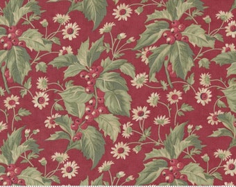 Poinsettia Plaza Crimson 44291 12 by 3 Sisters for Moda Fabrics