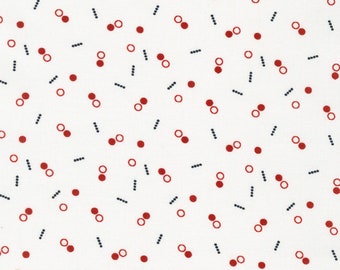 Hints of Prints, Flowerhouse 30's Circles Red FLHD219013 by Debbie Beaves for Robert Kaufman Fabrics