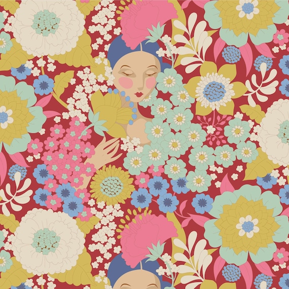 Wallflower...Burgundy...a Tilda Collection...Tone Finnanger