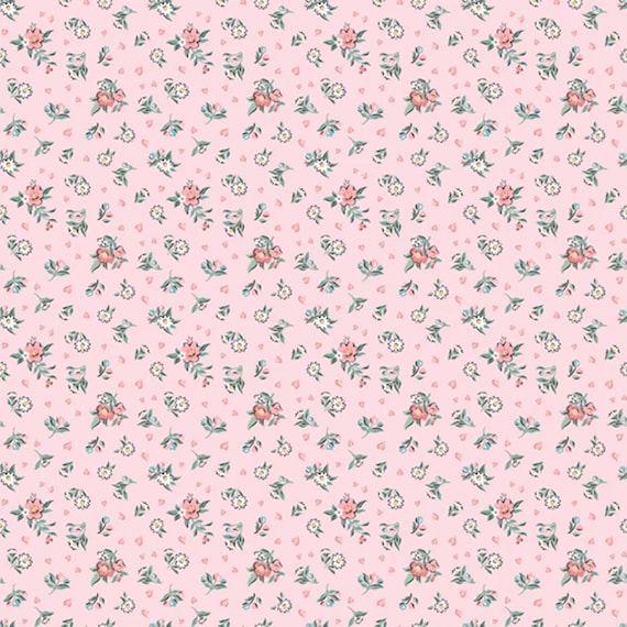 Granny's Sewing Room...Hearts and Posies pink...GS25918...Sheri McCulley...Poppie Cotton