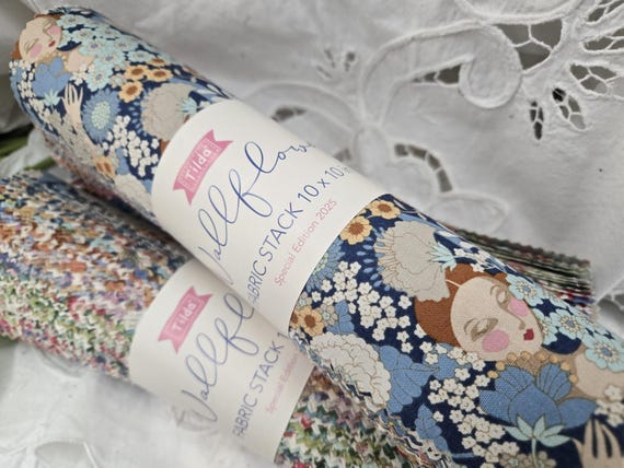 Wallflower...Fabric Stack...a Tilda Collection...Tone Finnanger...10 inch squares