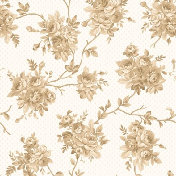 American Beauty, Climbing Rose Tan MAS10252-T by Robyn Pandolph Saxty...designed for Maywood Studio