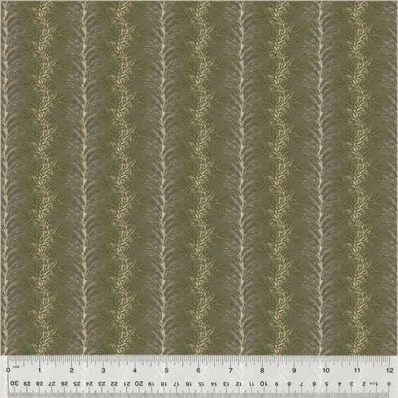 Garden Tale...Fern Stripe Celadon 53826-21-1..Jeanne Horton...Windham Fabrics