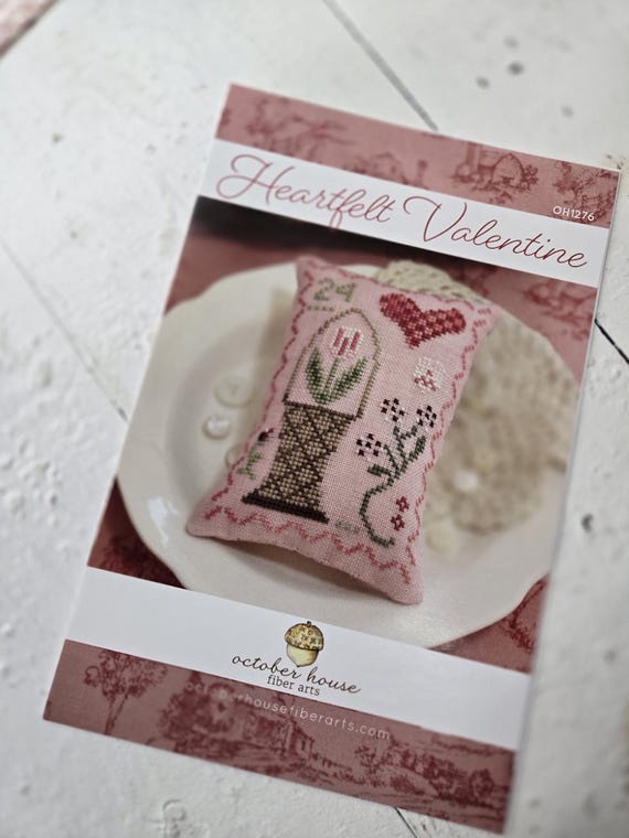 Heartfelt Valentine...October House Fiber Arts...cross stitch chart