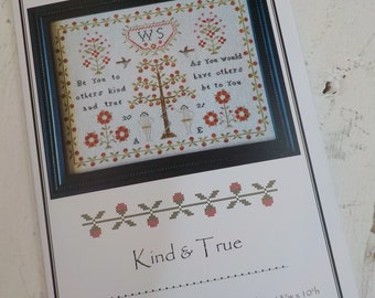 Kind & True by Pineberry Lane...Adam and Eve sampler, cross stitch chart