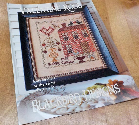 Valentine Rose, Anniversaries of the Heart Pattern 2, by Blackbird Designs...cross-stitch design