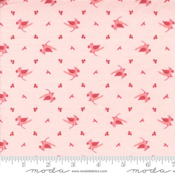 Hollyhocks & Roses...Pink 3053-18...Bunny Hill Designs...Moda Fabrics