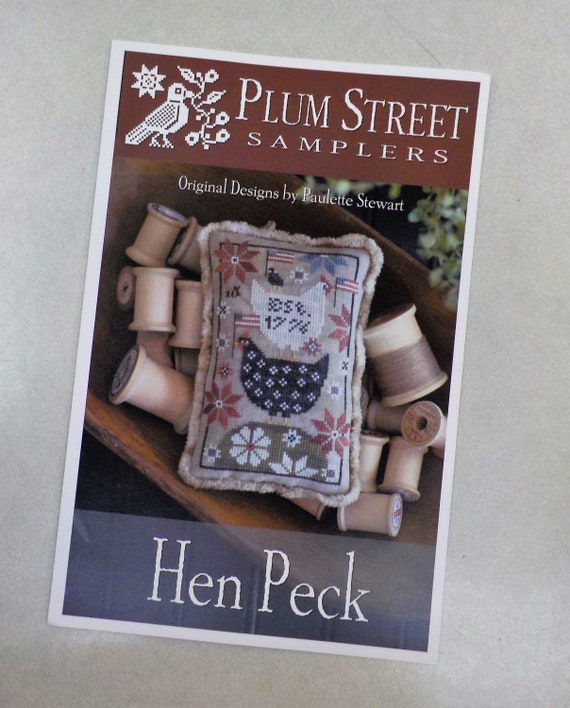 Hen Peck by Plum Street Samplers...cross stitch pattern, cow cross stitch