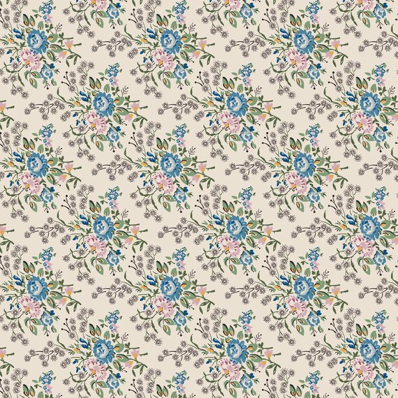 Heritage Garden...DV7503...Willow Breeze Blue...Emma Newman of Gathering Thread...Devonstone Collection