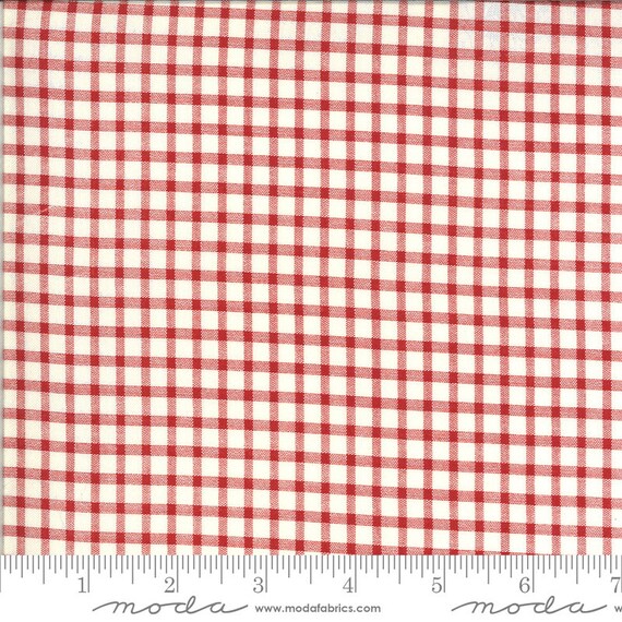 Roselyn Gingham Ivory Red 14918 16 by Minick and Simpson for Moda Fabrics
