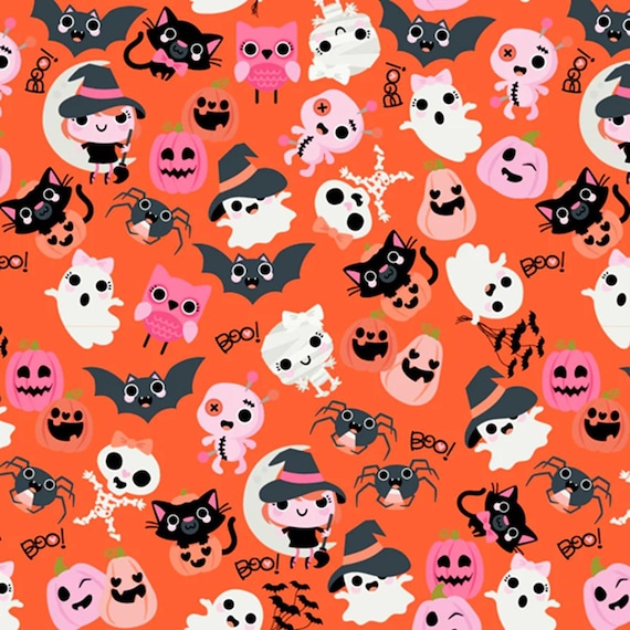 Not Scary...Boos with Bows Orange...Jill & Rani...Poppie Cotton
