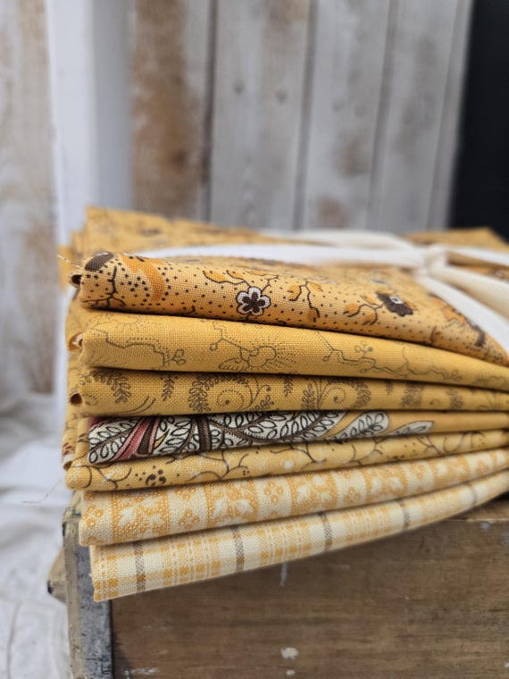 Wild Orchid...Gold HALF Yard Bundle...Blackbird Designs...Moda Fabrics...7 prints