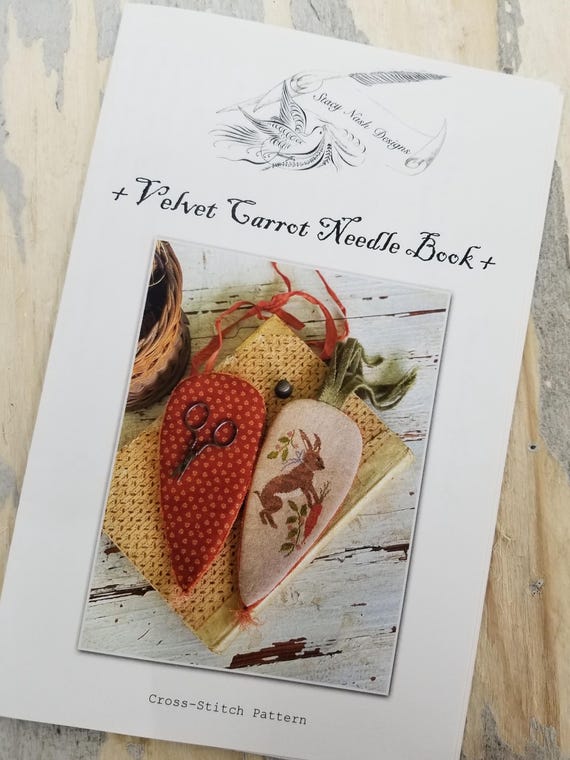 Velvet Carrot Needle Book...Stacy Nash Primitives...cross stitch pattern