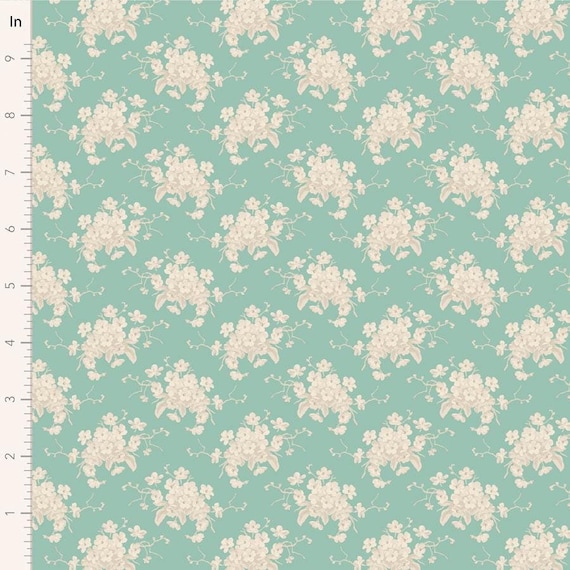 Sunday Brunch...White Flower Teal...a Tilda collection...Tone Finnanger