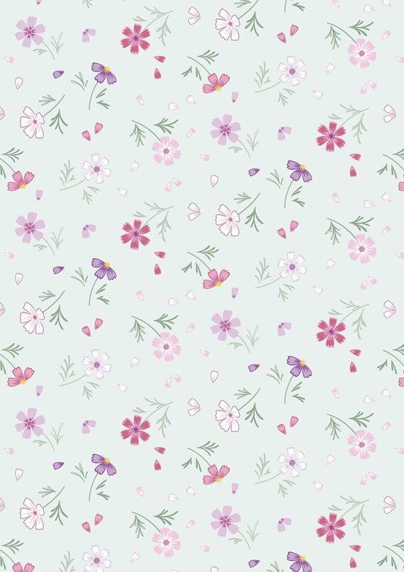Pressed Flower Collection...Floral Affections...Pale Teal...CC53.1...Cassandra Connolly...Lewis & Irene