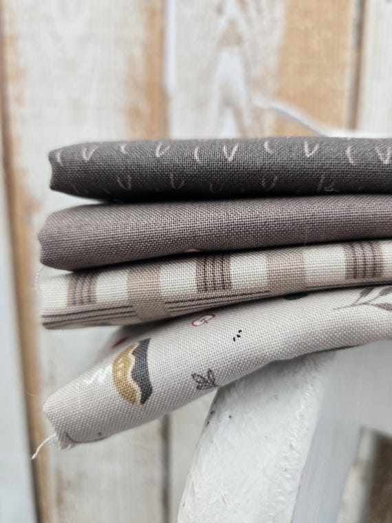 Mocha...HALF YARD Bundle...cozy browns...4 prints