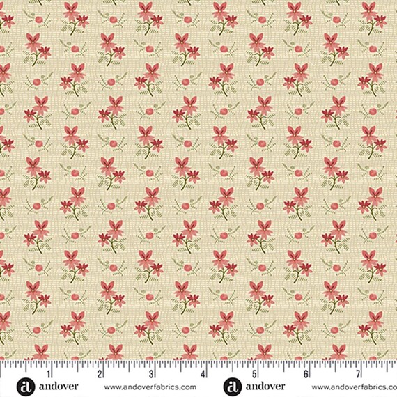 Joy...Garland Poinsettia A-1046-E...Edyta Sitar of Laundry Basket Quilts...Andover
