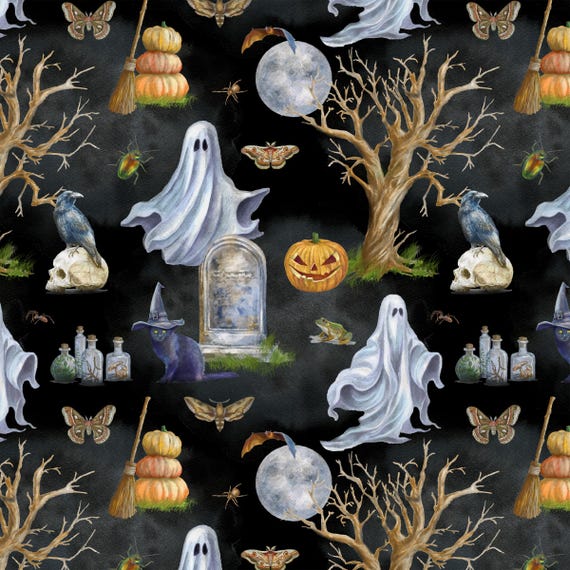 Happy Haunting...55178-1 Night...Leslie Trimbach...Windham Fabrics