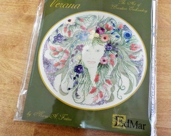 Verana designed by Maria A. Freitas #1602...EdMar kit...Brazilian embroidery...complete kit...threads, book, printed fabric