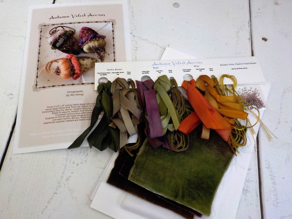 Autumn Velvet Acorns by MJ Hiney...the Ribbon Muse...complete kit with instructions