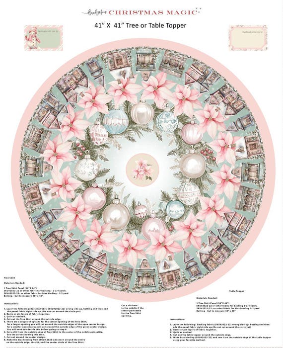 Christmas Magic...Tree Skirt/Table Topper Panel...Frank Garcia...Blank Quilting