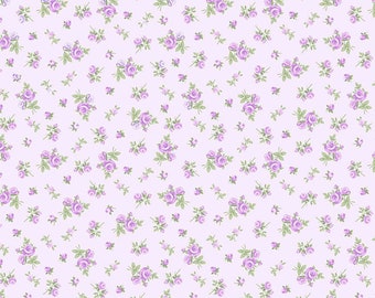 Cottage Charm Tossed Tiny ROSE-CD2256-LILAC designed by Timeless Treasures, Pastel Floral