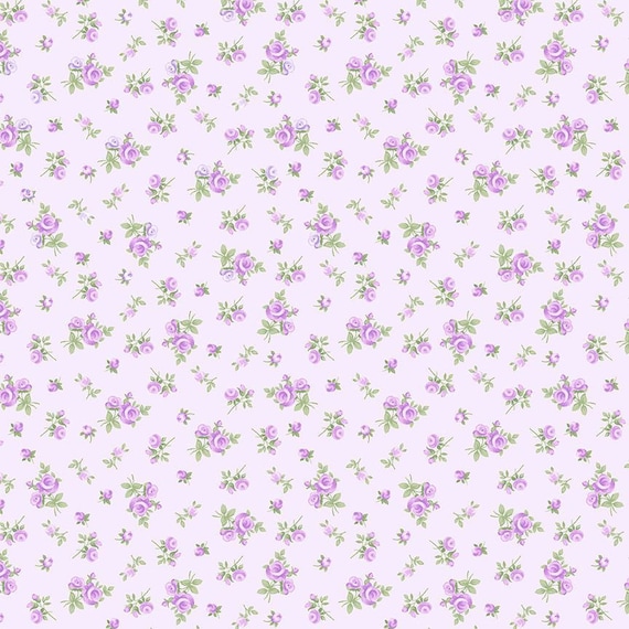 Cottage Charm Tossed Tiny ROSE-CD2256-LILAC designed by Timeless Treasures, Pastel Floral