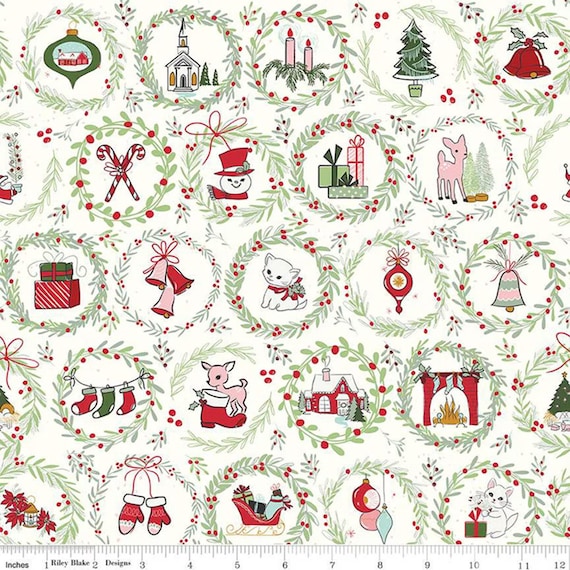 Mistletoe & Holly...HALF Yard Bundle...Beverly McCullough...Riley Blake Designs...6 prints