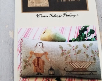 Winter Tidings Pinkeep by Stacy Nash Primitives...cross stitch pattern