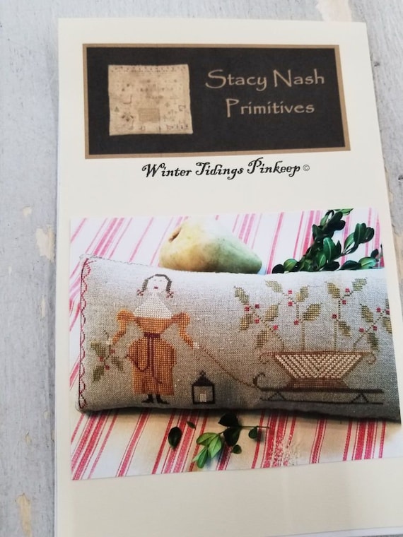 Winter Tidings Pinkeep by Stacy Nash Primitives...cross stitch pattern