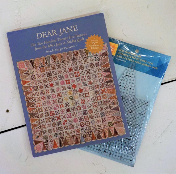 Dear Jane, Revised 25th Anniversary Edition, by Brenda Manges Papadakis, book and border ruler set