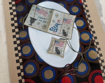 Lady Liberty Needlebook and Fob by Linda Lautenschlager of Chessie & Me...cross stitch pattern