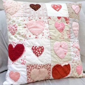 Cottage Hearts pillow kit...Valentine's Day pillow, cottage style pillow, DIY kit
