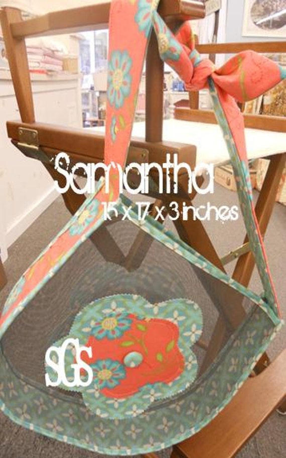 PDF Samantha Tote pattern using mesh screening designed by Mickey Zimmer for Sweetwater Cotton Shoppe