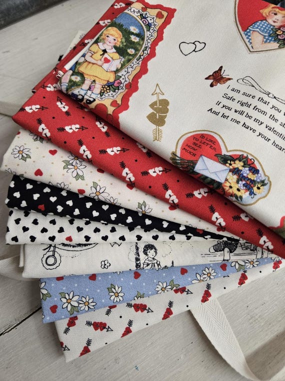 Be My Valentine...HALF Yard Bundle...Mary Mulari...Marcus Fabrics...8 prints