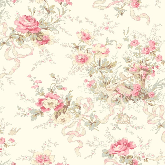 Charlotte...Y4611-2 Light Cream...Cottage Floral...Clothworks