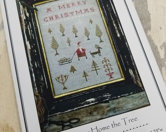 Bringing Home the Tree by Pineberry Lane...Adam and Eve sampler, cross stitch chart