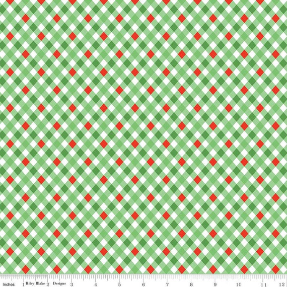 Jingle Bells...Plaid Green C14836-GREEN...The Cottage Mama...Riley Blake Designs